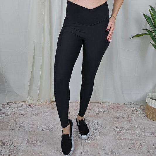 Ribbed Crossover Leggings